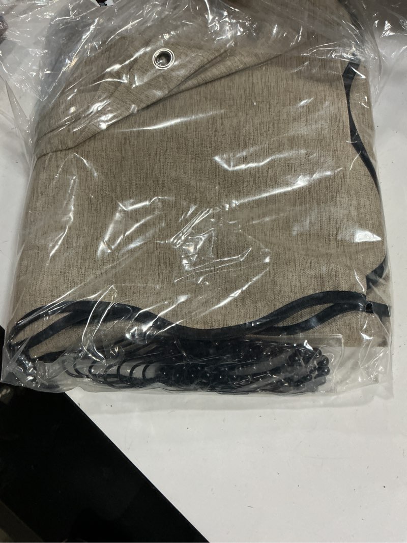 Condition photo showing Good Condition for miulee 84" long scalloped shower curtain linen textured with 12 metal hooks cute extra long heavy duty washable waterproof cloth shower curtains with black border for bathroom hotel bathtub,khaki khaki 72"w x 84"l (pack of 1)