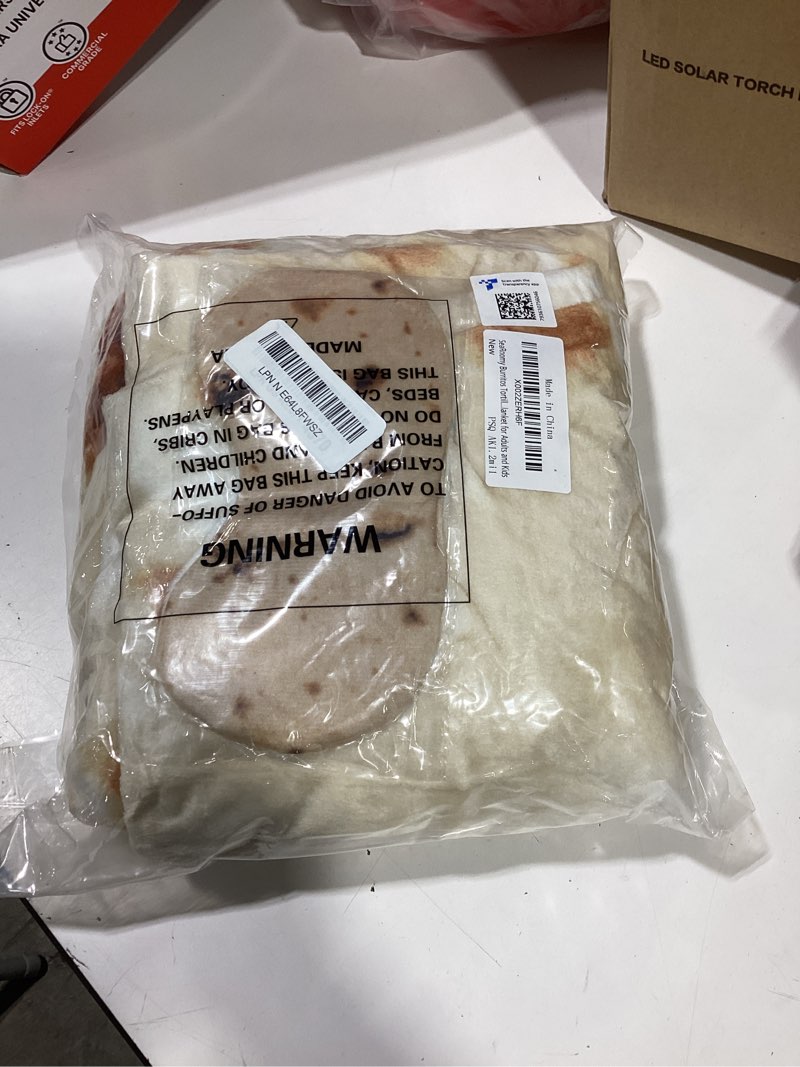 Condition photo showing Good Condition for searoomy burritos tortilla blanket, realistic food wrap blanket double sided, novelty funny tortilla round soft blankets (beige, 47 inches) beige 47 inches