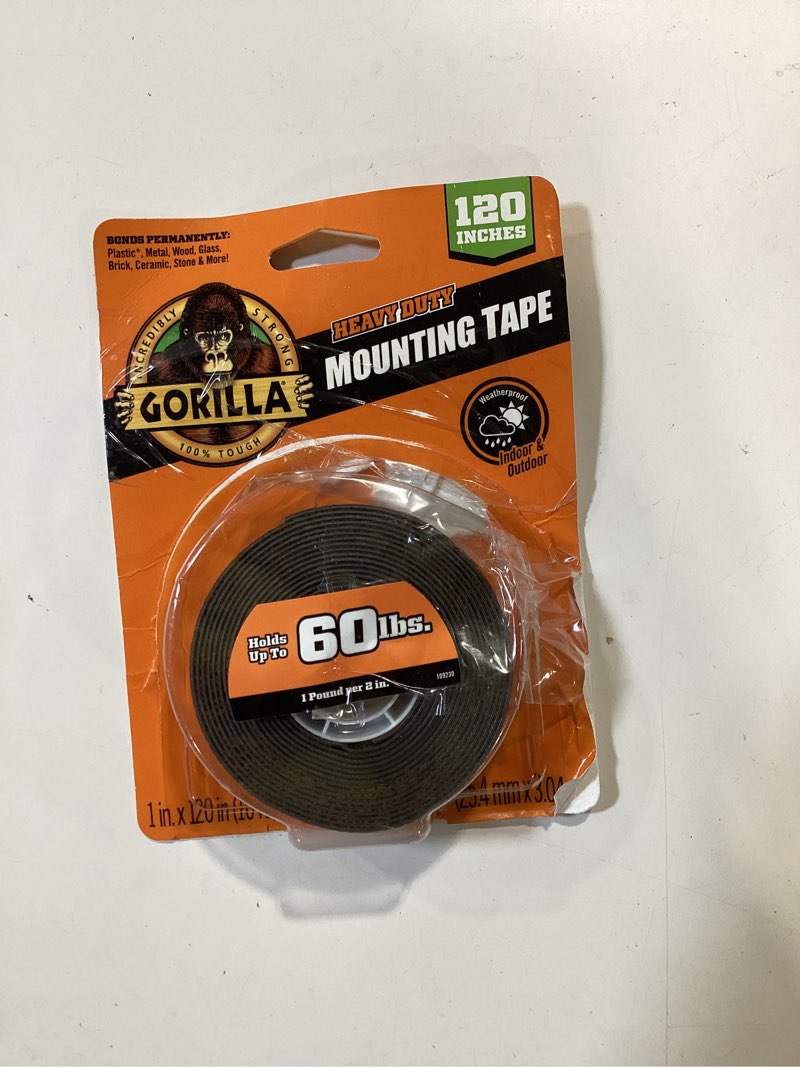 Condition photo showing Good Condition for gorilla heavy duty double sided mounting tape, black tape, 1" x 120" (pack of 1) - weatherproof for indoor or outdoor 1 - pack