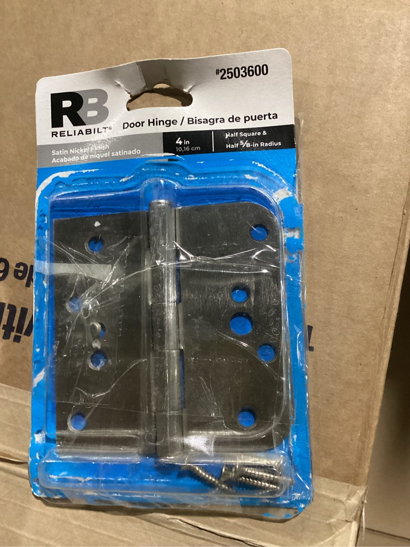 Condition photo showing As Is for RELIABILT Security 4-in H Square Satin Nickel Mortise Interior Door Hinge