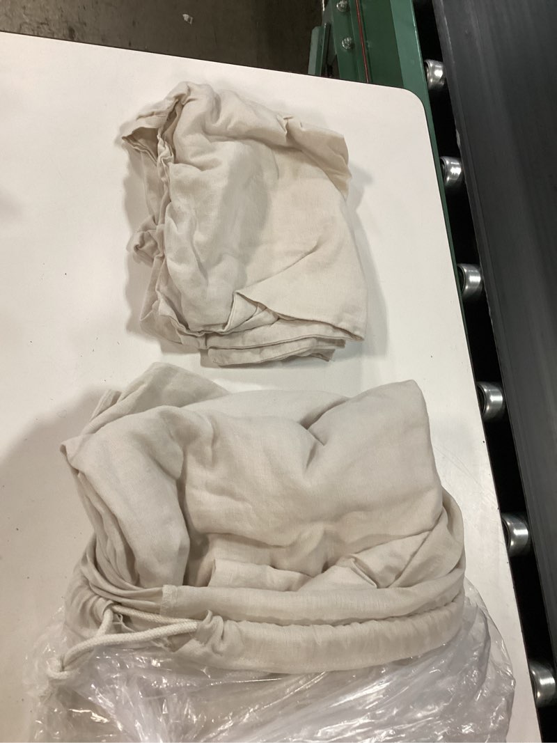 Condition photo showing Good Condition for european linen duvet cover set, king/cal king, sand