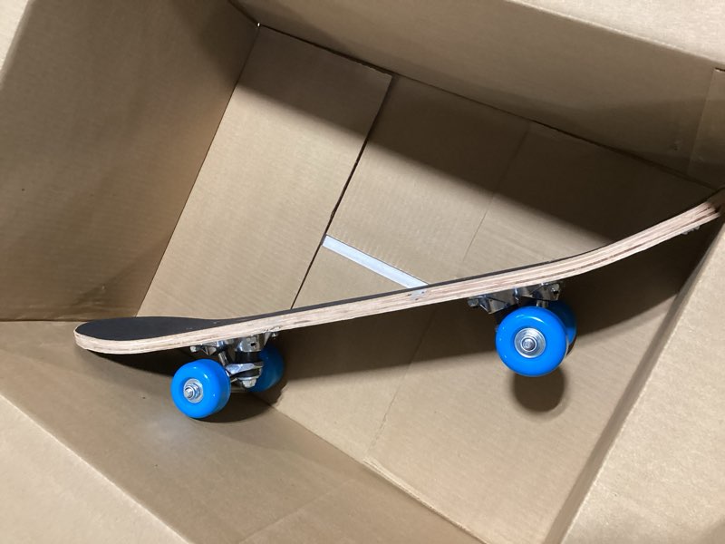 Condition photo showing Good Condition for 24 inch rude boyz mini cruiser skateboard - aluminium trucks - kids skateboard ages 5-8 beginner - skateboards for kids checker skull
