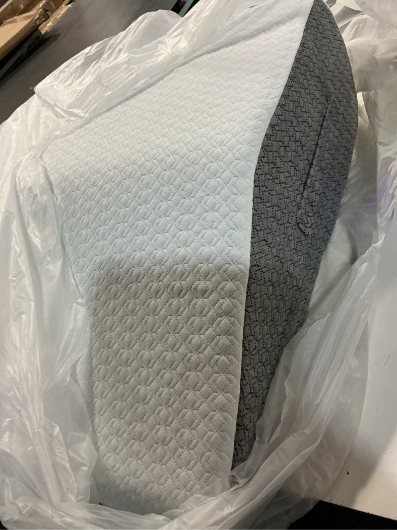 Condition photo showing As Is for yojoker wedge pillow for sleeping - 7.5 inch triangle pillow wedge, memory foam bed wedge pillow for headboard, sleep wedges for snoring, acid reflux, post surgery back pain relief, washable cover dove gray 1pcs-high-7.5inch