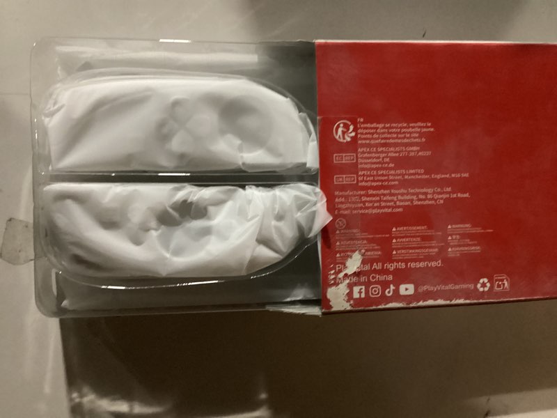 Condition photo showing As Is for PlayVital Hard Case for Nintendo Switch 2 with Extra Stand & Thumb Grip Caps | Split Design, Dockable Protective Full-Body Shell Cover for Nintendo Switch 2 | Solid Color Series, White