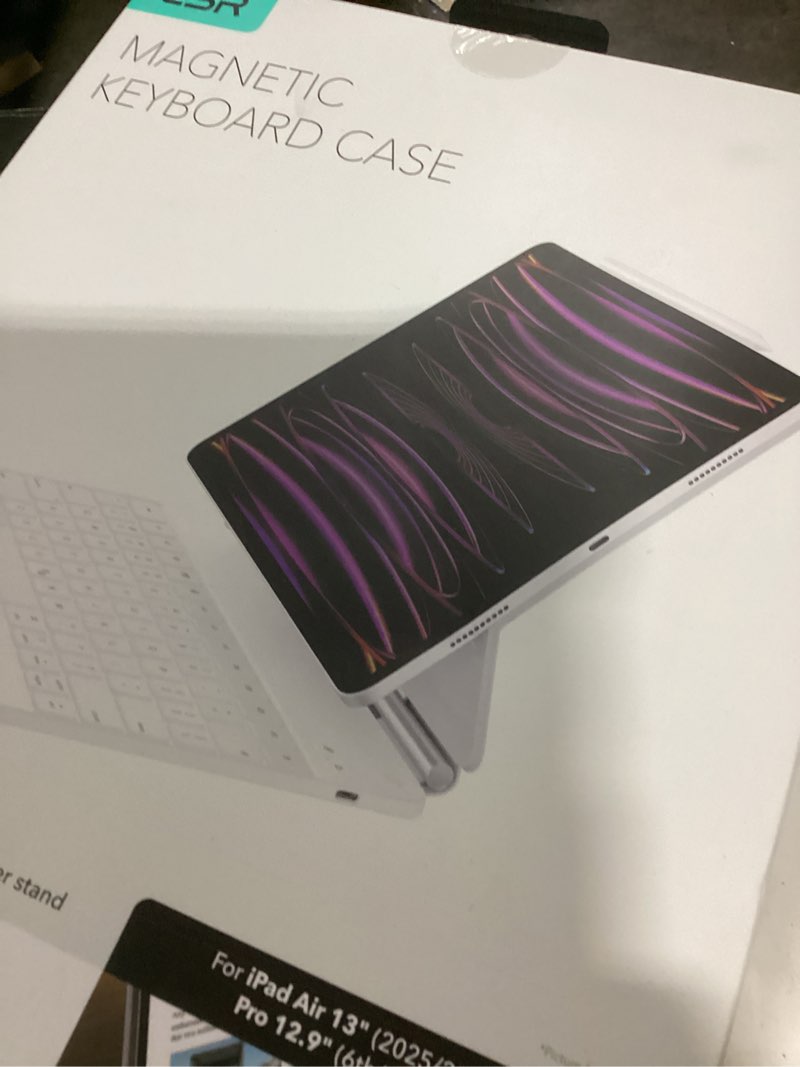 Condition photo showing New/Like New for ESR iPad Air 13 Inch Case Keyboard (M3/M2, 2025/2024) & iPad Pro 12.9 inch (6th/5th/5th/3rd) Magic Keyboard, Easy-Set Floating Cantilever Stand, Precision Multi-Touch Trackpad, Rebound Series, White iPad Air 13/Pro 12.9(6th/5th/5th/3rd) White