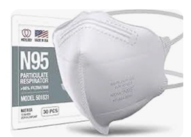 MERILOGY N95 Mask Respirator [ Made in USA ] NIOSH Certified N95 Particulate Respirators Face Mask (