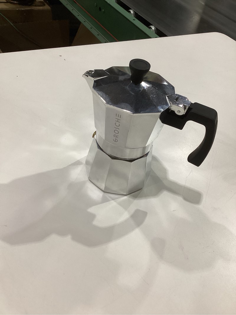 Condition photo showing As Is for GROSCHE Milano Stovetop Espresso Maker Moka Pot Cuban Coffee Maker Stovetop Coffee Maker Moka Italian Espresso Greca Coffee Maker Brewer Percolator | 6 Espresso Cup, Black 6 espresso cups Black