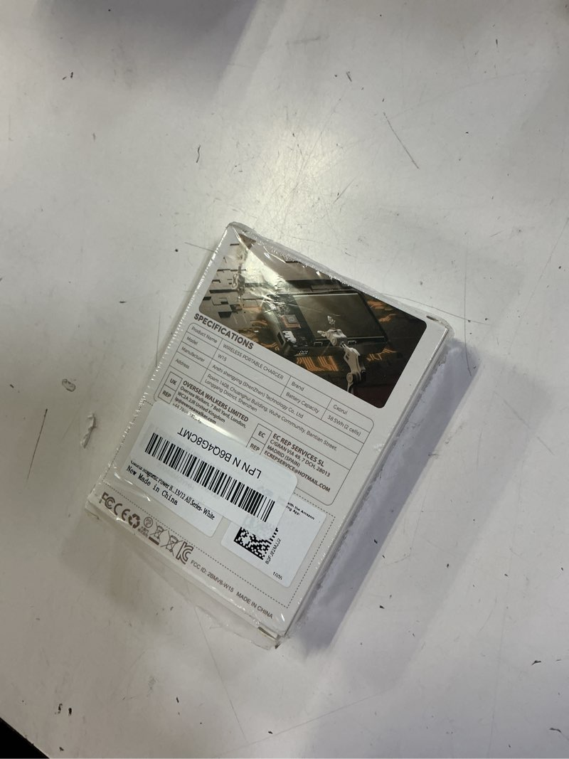 Condition photo showing New/Like New for magnetic portable charger, 10000mah power bank with leather foldable stand - travel essentials, usb-c 20w fast charging for magsafe battery pack, compatible with iphone 17/16/15/14/13 series white