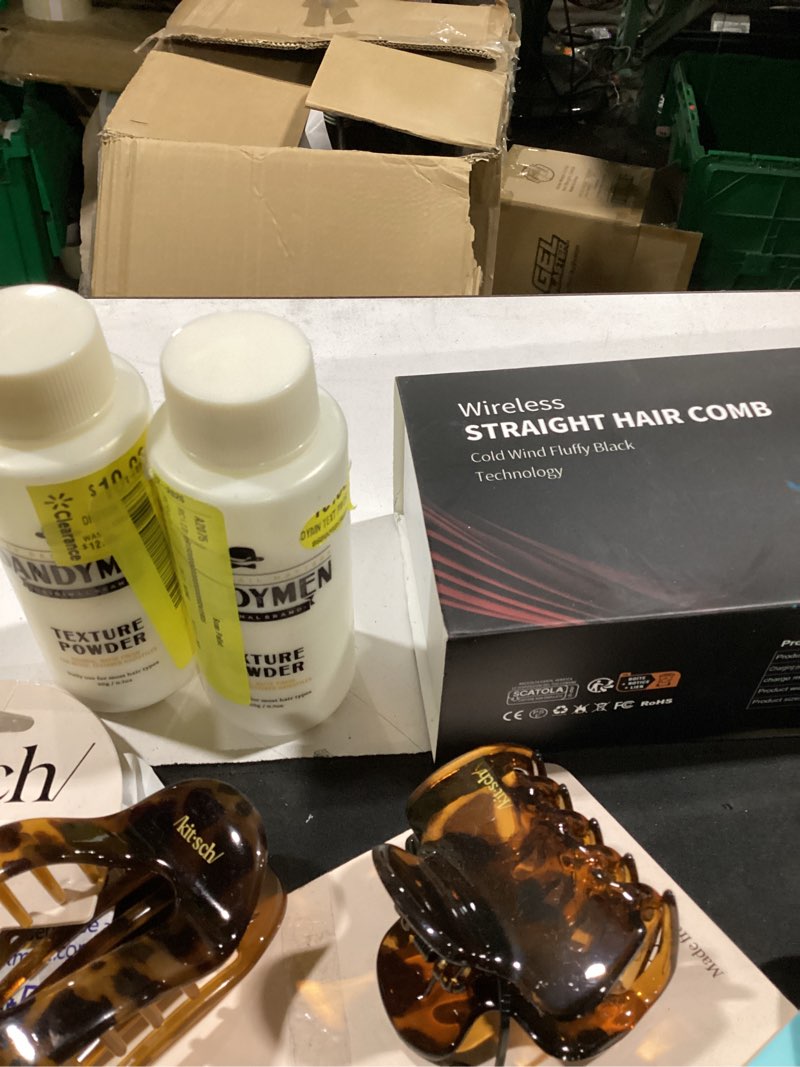 Condition photo showing As Is for assortment of women’s hair accessories & products