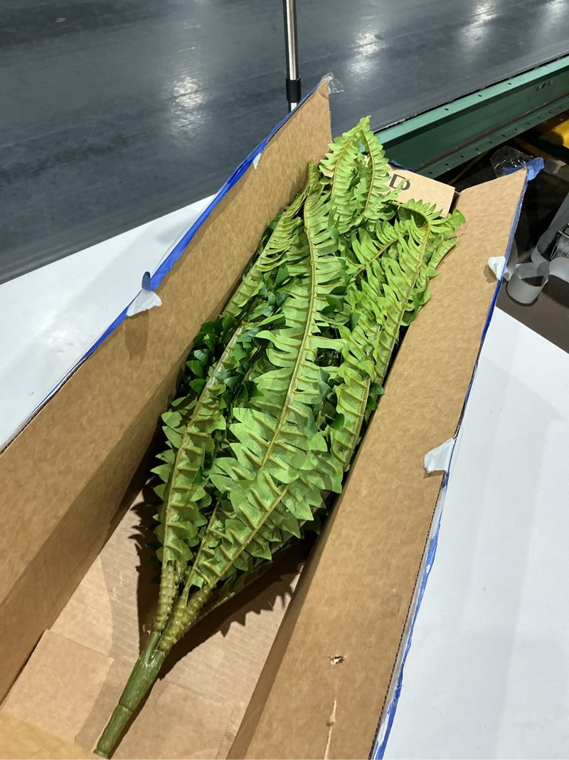 Condition photo showing Good Condition for lifelike boston fern artificial plant faux fern for hanging basket or planter - no maintenance required house plant home decor greenery (size: 18" h)