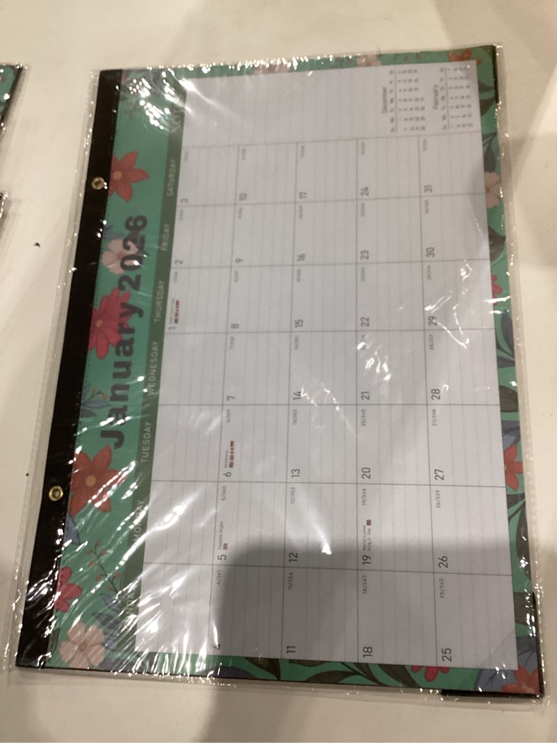 Condition photo showing New/Like New for Desk Calendar 2026, 18 Months Desktop/Wall Monthly Calendar with Stickers(Jan. 2026 - Jun. 2027), Large 17'' x 12'' Desk Planner for Office Accessories and School Home Supplies Green 17"x12"(Jan 2026-Jun 2027?