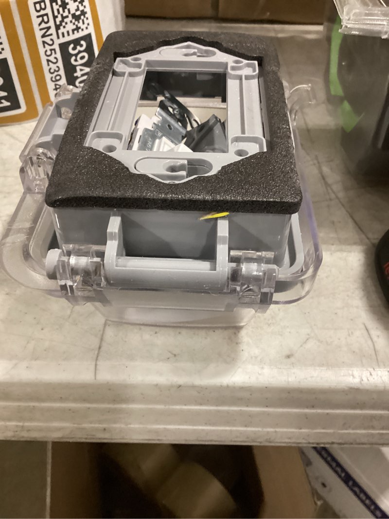 Condition photo showing As Is for taymac mm420c outlet cover, expandable, gray - quantity 8