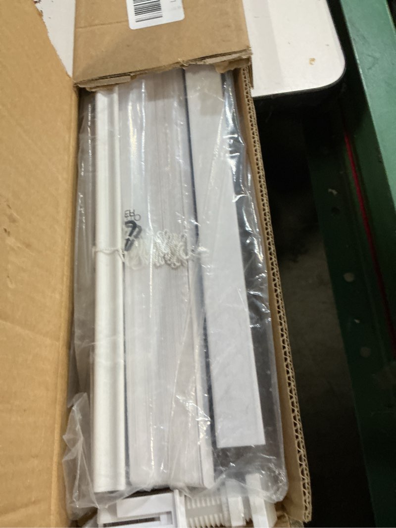 Condition photo showing Good Condition for no tools no drill cordless mini blinds, 1" l-shaped slats light filtering shades, horizontal vinyl blinds for indoor windows, white,44.5" wx 48" h 44.5"wx 48"h