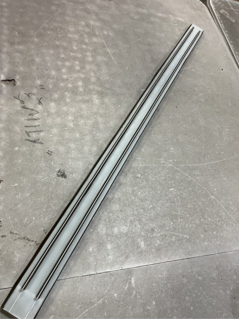 Condition photo showing As Is for 2 Pack 36" Replacement Door Sweep Hardware Double Bubble Kerf Door Sweep Door Bottom with Vinyl Fins Weather Stripping Door Seal for Bottom of Door Exterior, Weatherproof Design