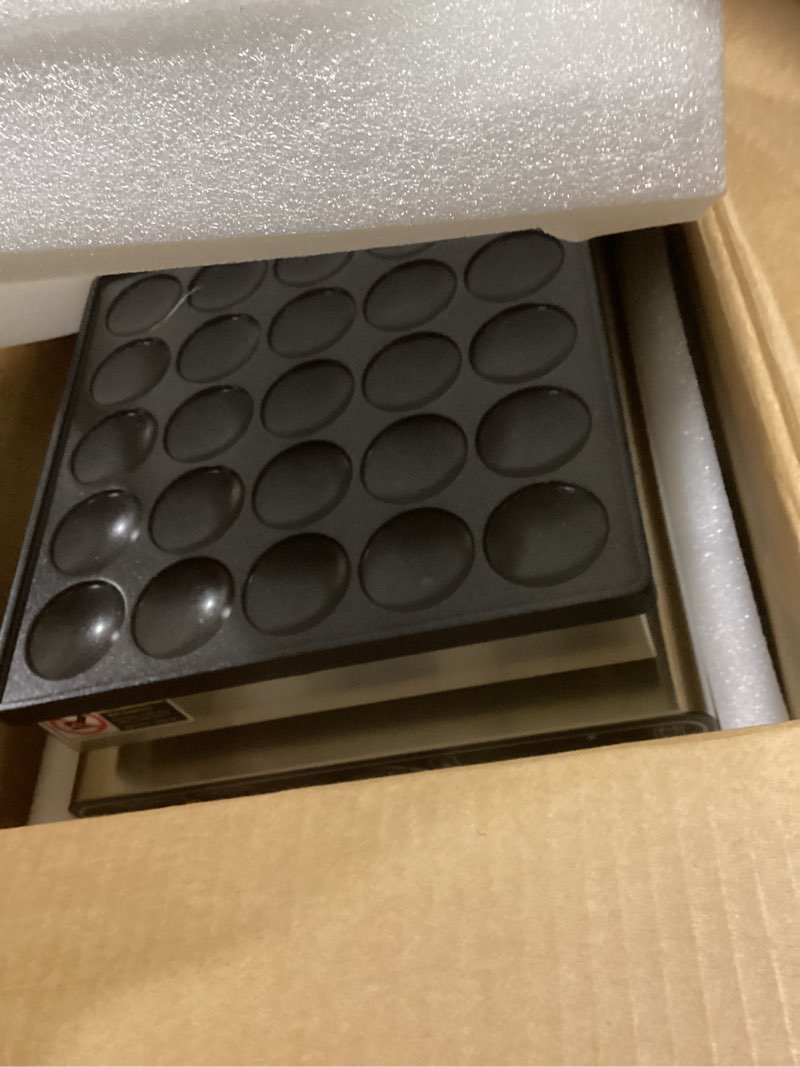 Condition photo showing Good Condition for 110V US Commercial 25PCS Mini Pancake Maker,950W Mini Dutch Pancake Maker,Non-stick,Dutch Poffertjes Grill,Stainless Steel,Breakfast,Snacks,Desserts.