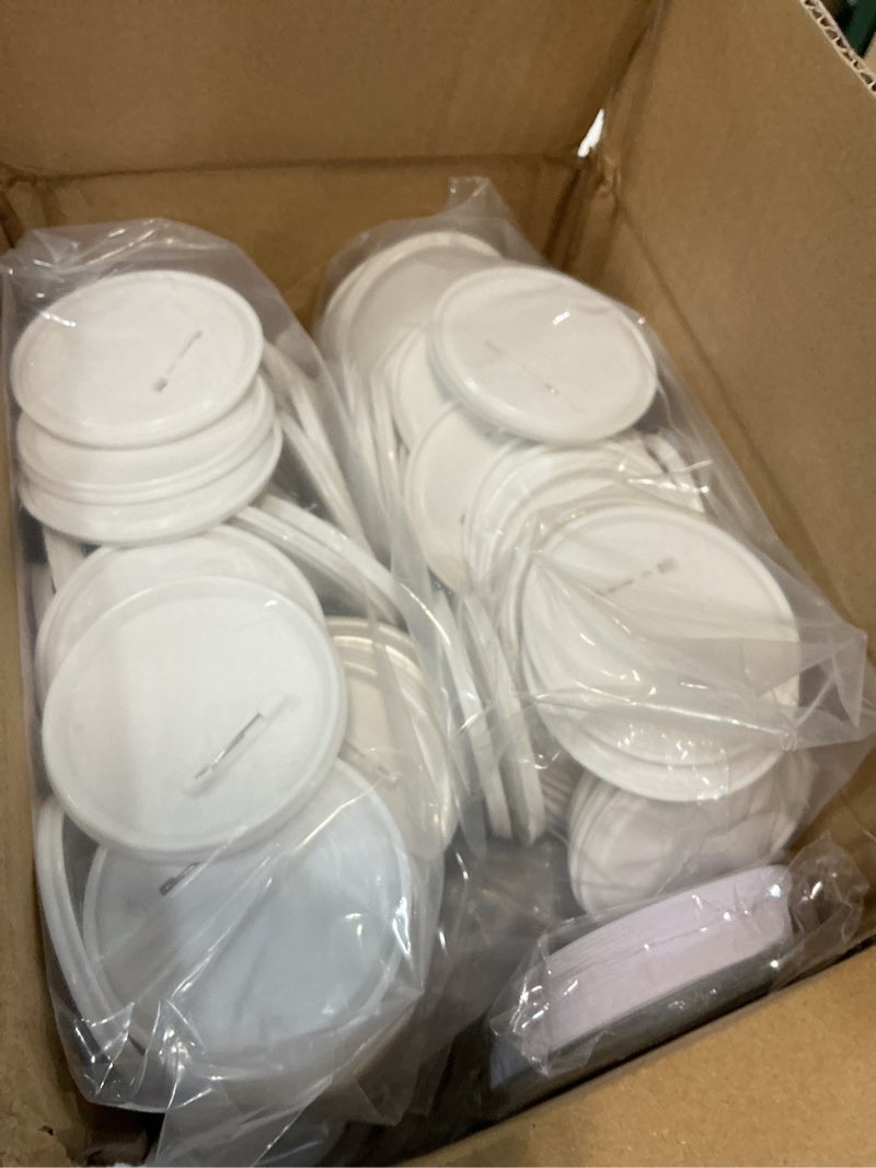Condition photo showing New/Like New for happizza 100 sets 75mm(3 inch) button parts for button maker machine 75mm, round badge button making supplies blank pin back, includes metal cover, plastic button back cover, clear film&blank paper 75mm/3inch 100sets