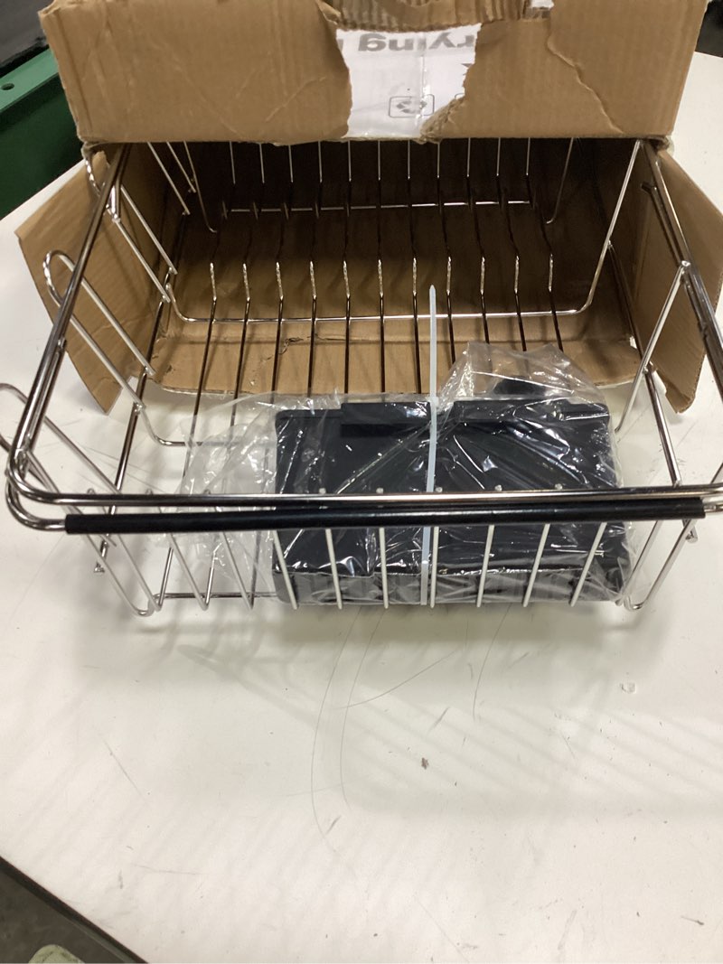 Condition photo showing Good Condition for jasiway dish drying rack in sink, expandable stainless steel dish drainers for kitchen counter, dish dryer rack for inside sink, over the sink dish racks with utensil holder, silver silver for 11.5"-30"w sink