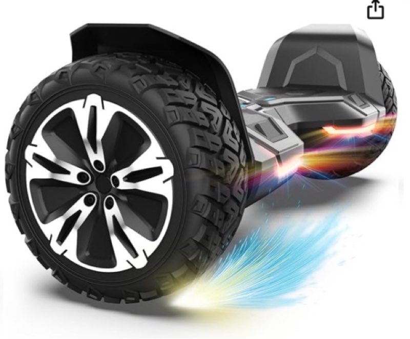 Gyroor Warrior 8.5 inch All Terrain Off Road Scooter with Bluetooth Speakers and LED Lights, UL2272 Certified Self Balancing Scooter