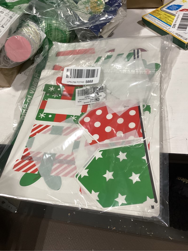 Condition photo showing New/Like New for christmas bulletin board decoration set xmas gift boxes borders cutouts for party school classroom door welcome bulletin board craft home wall (our class is a gift)