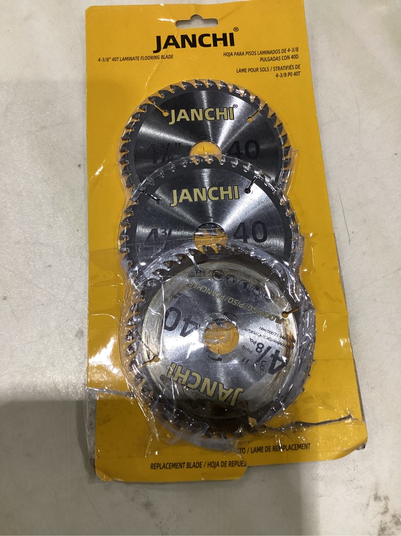 Condition photo showing As Is for 3-Pack 4-3/8-Inch by 40T Carbide Flooring Blade Compatible with Skil 3600-02 Flooring Saw, Great for Cutting Laminate Floor, Solid Wood Floor, and Engineered Wood Floor