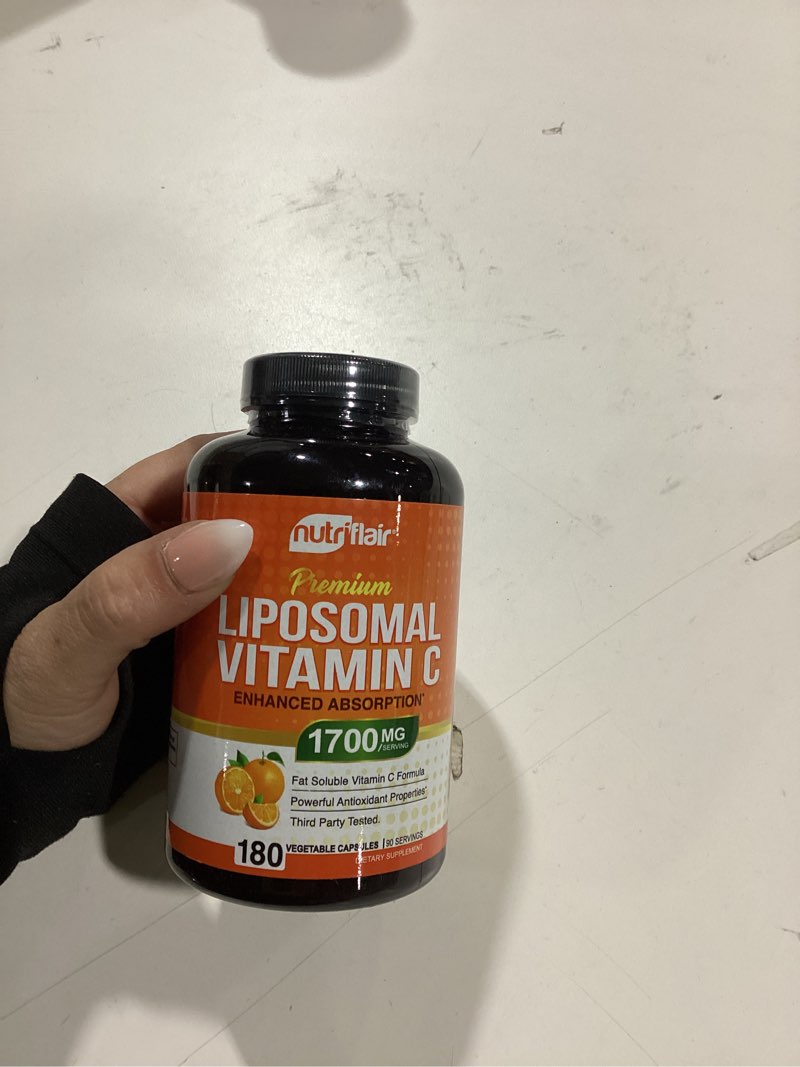 NutriFlair Liposomal Vitamin C 1700mg, 180 Capsules - High Absorption, Fat Soluble VIT C, Higher Bio