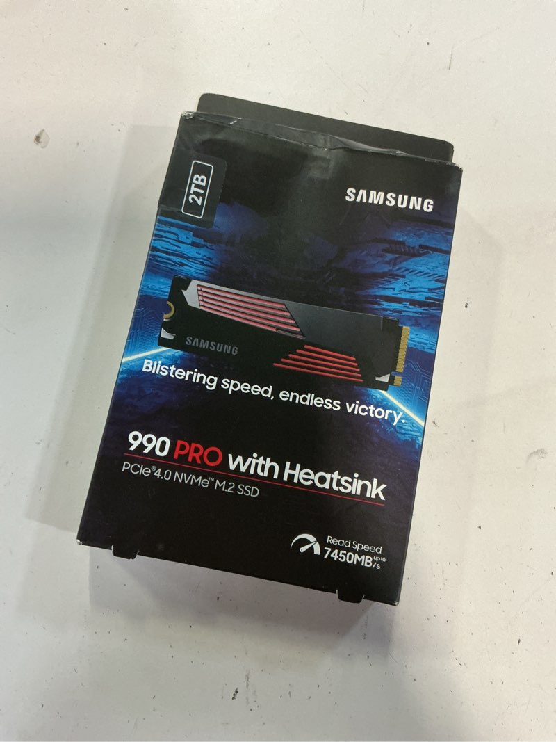 Condition photo showing New/Like New for samsung 990 pro w/ heatsink ssd 2tb pcie 4.0 m.2 internal solid state hard drive, fastest speed for gaming, heat control, direct storage and memory expansion, compatible w/ playstation5, mz-v9p2t0cw