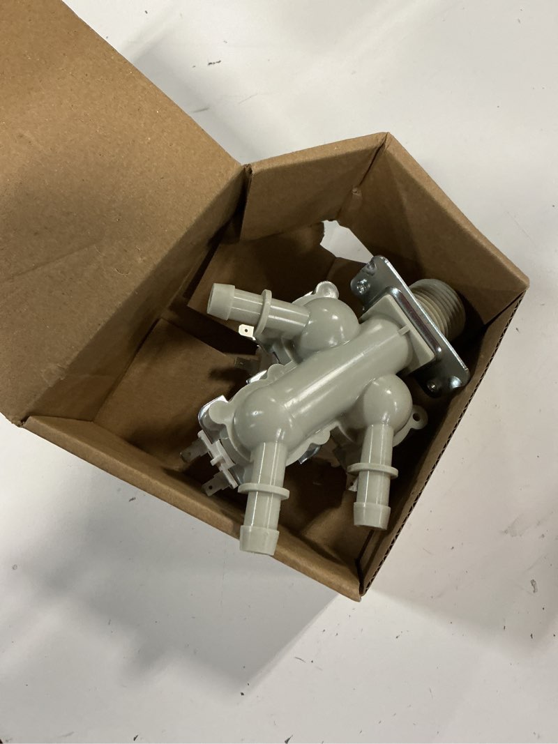 Condition photo showing New/Like New for 5221er1003s washer water inlet valve compatible with lg, kenmore: wke100hva, wm4000hba, wm3400cw, wm4000hwa, wm3470cw etc, replace 4869496, ap6798394, ps12587936, eap12587936, pd00057211 etc