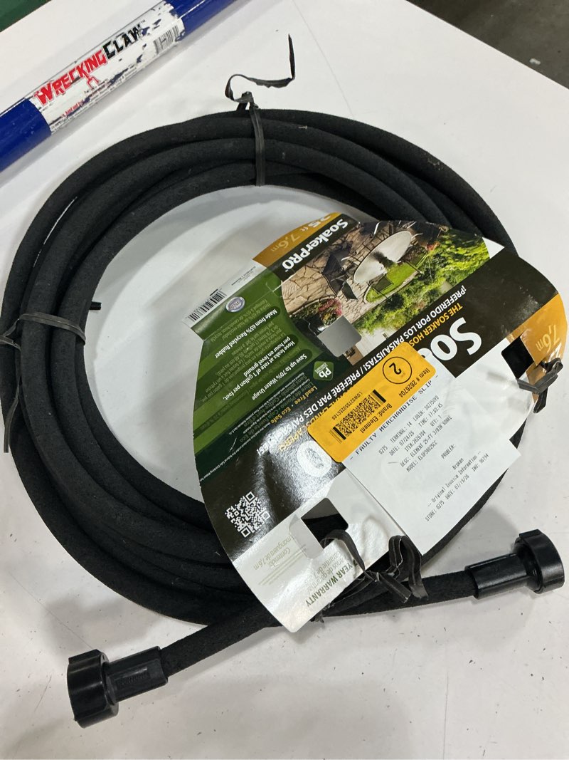 Condition photo showing As Is for element 3/8-in x 25-ft kink free rubber black soaker hose