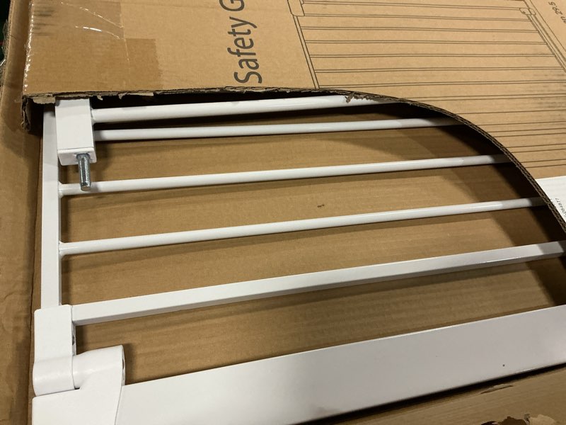 Condition photo showing As Is for Safety 1st Easy Install Walk Thru Baby Gate for Doorway With Door, Dog Gates, Fits 29\"-38\", Easy Install 28\" Tall, White 1-Pack 29\" to 48\" Wide x 48\" Tall White