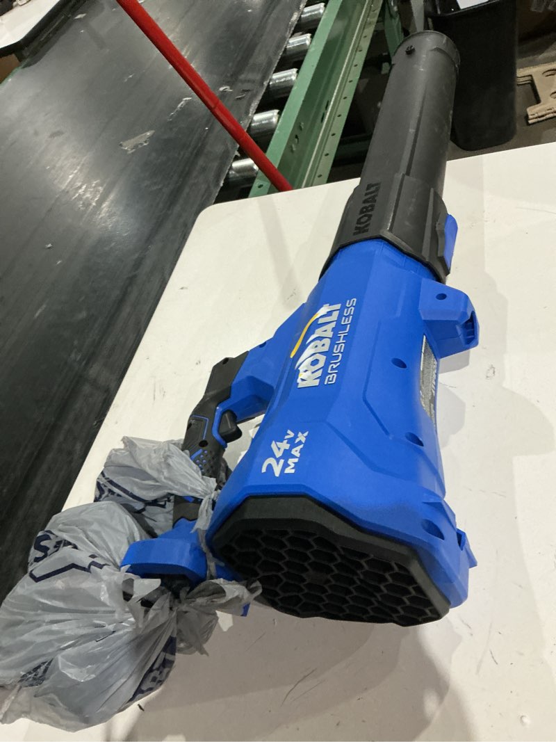 Condition photo showing As Is for kobalt genmph battery handheld leaf blower