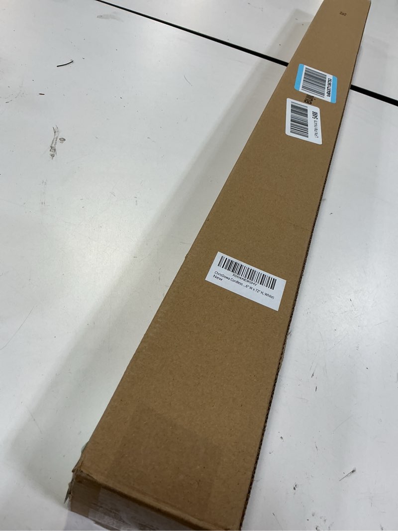 Condition photo showing Good Condition for ChrisDowa Cordless Zebra Blinds for Windows, Dual Layer Free-Stop Light Filtering Window Roller Shades, Pull Down Privacy Zebra Shades for Home, Office, Bedroom, Door (36" W x 72" H, White) 36"W x 72"H White