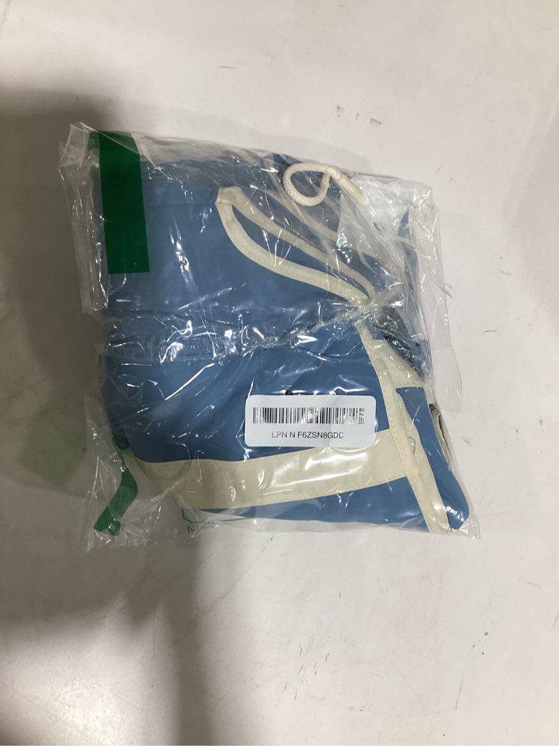 Condition photo showing Good Condition for fisoew women's baggy wide leg pants casual drawstring elastic waisted contrast color workout y2k track pants blue large