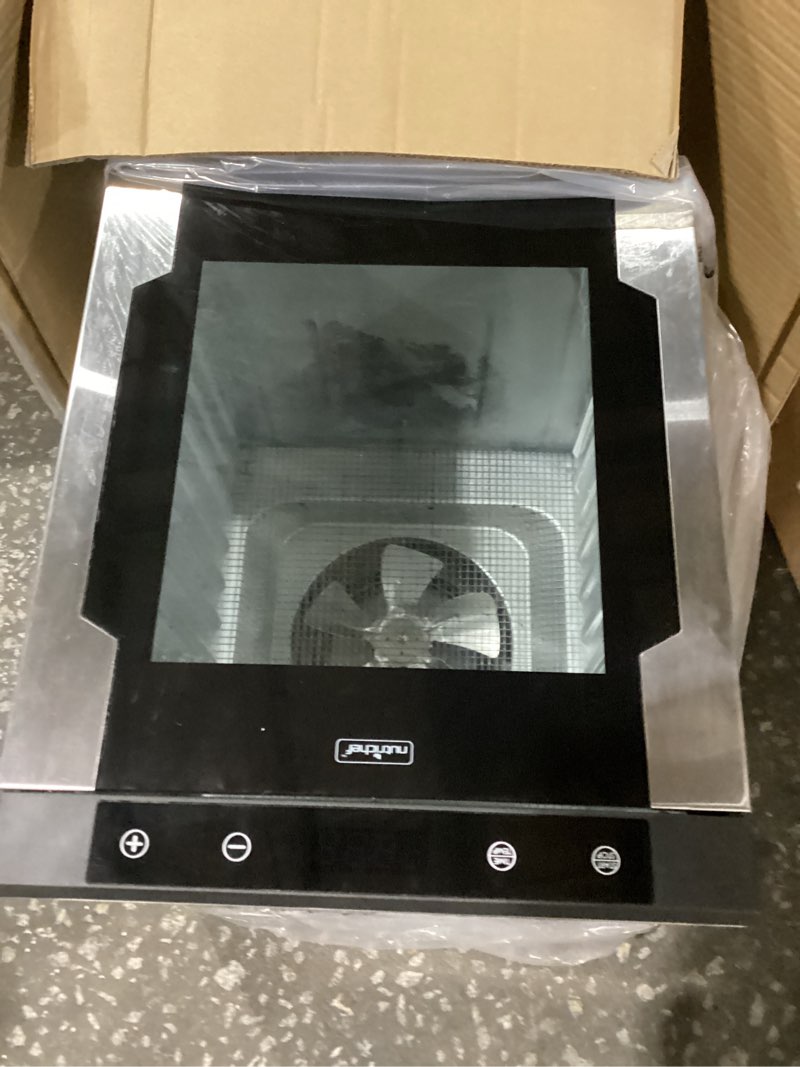 Condition photo showing As Is for not tested nutrichef electric countertop food dehydrator -900-watt premium multi-tier meat beef jerky maker fruit/vegetable dryer w/10 shelf stainless steel trays,digital timer,temperature control-ncfd10s silver 10 shelves & 1 chamber