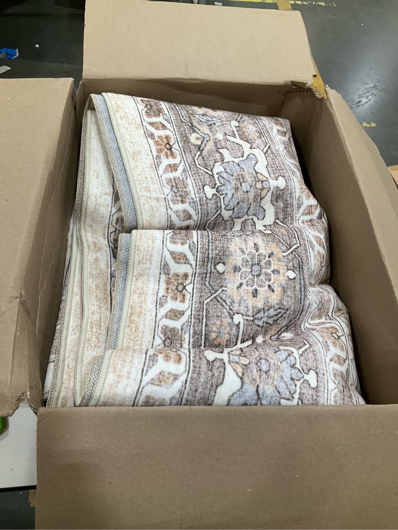 Condition photo showing Good Condition for ruugme washable 9x12 area rug - rugs for living room bedroom dining room non-slip vintage rugs more durable and incredibly soft great home decor (9x12 beige) 9' x 12' (rectangular) beige