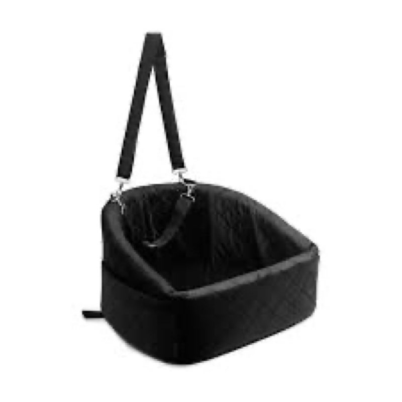 Dog Car Seat for Small Medium Sized Dogs & Cats – Booster Seat with Safety Belt, Non-Slip Bottom, Washable Bed, Storage Pockets – Pet Car Seat for Dogs/Puppy Cats Under 35 lbs Black/Grey