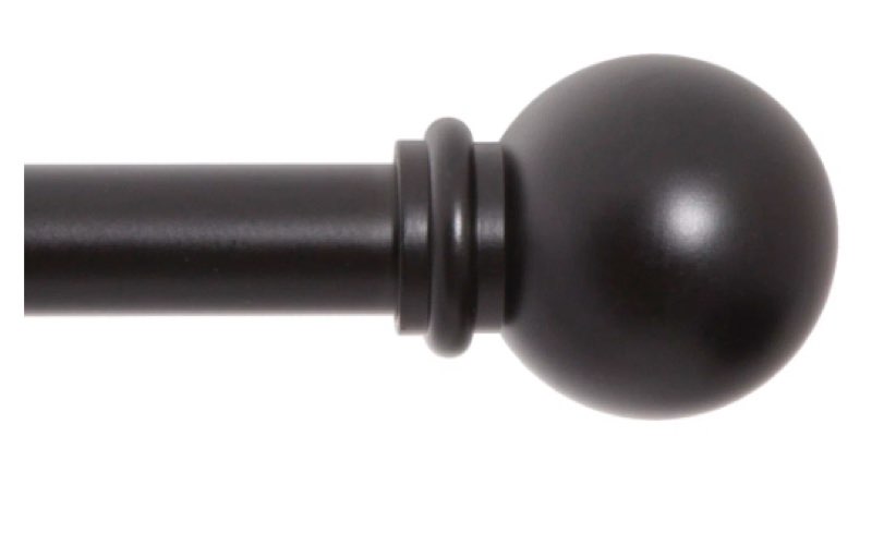 Wayfair Basics Ball End Single Curtain Rod, 28-48" or 48-86" Adjustable Length, 5/8" Dia. Steel