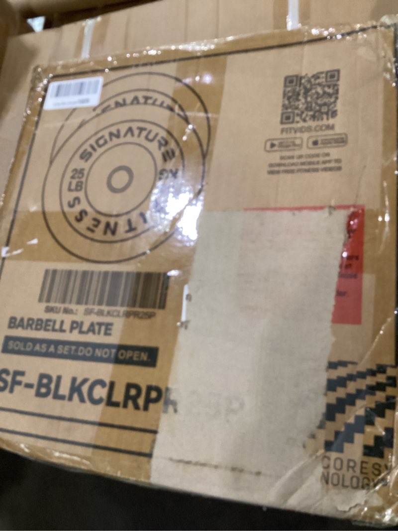 Condition photo showing As Is for Fitvids Olympic Bumper Plates Set, 2" Weight Plates for Strength Training & Weightlifting, Paris or Set or Set with Barbell, Multiple Options Set: 70 lbs (2x 10/25 Pairs) Colored