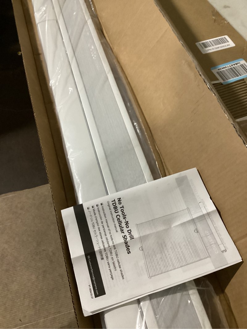 Condition photo showing As Is for cellular shades white 