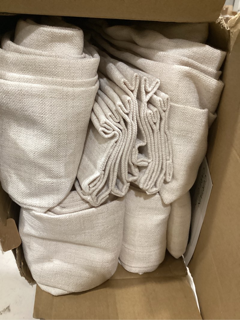 Condition photo showing Good Condition for miulee natural white linen curtains 90 inch long 2 panels set for bedroom living room, soft thick linen textured window drapes semi sheer light filtering rod pocket back tab farmhouse cream ivory 52"w x 90"l (pack of 2) natural linen white