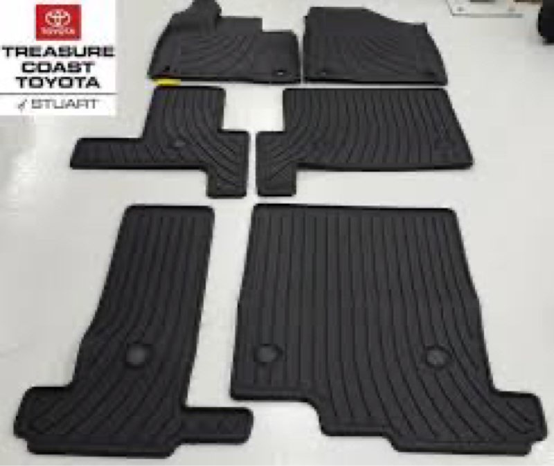  floor mats & cargo liner for toyota sienna 2021-2025 le/xle (only tor 8 seat) full set all weather tpe custon fit floor liner for sienna 8 seat ist, 2nd and 3rd row and trunk ( similar 