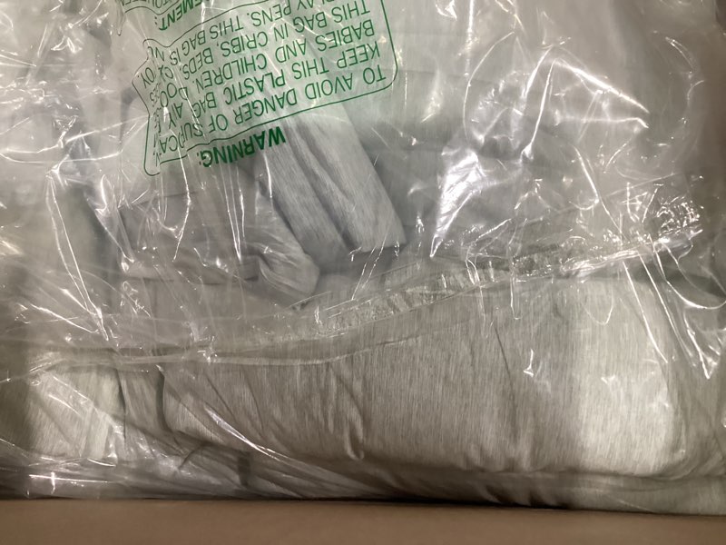 Condition photo showing Good Condition for CozyLux Queen Size Comforter Set - 3 Pieces Sage Green Soft Luxury Cationic Dyeing Bedding Comforter for All Season, Breathable Lightweight Fluffy Boho Bed Sets with 1 Comforter and 2 Pillow Shams Sage Green Queen