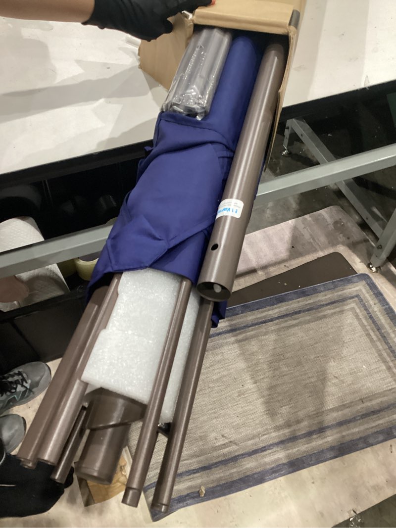 Condition photo showing Good Condition for 10ft patio umbrella, outdoor umbrella with push button tilt and crank, 8 sturdy ribs, uv protection & waterproof market umbrella for pool, backyard, beach,deck navy