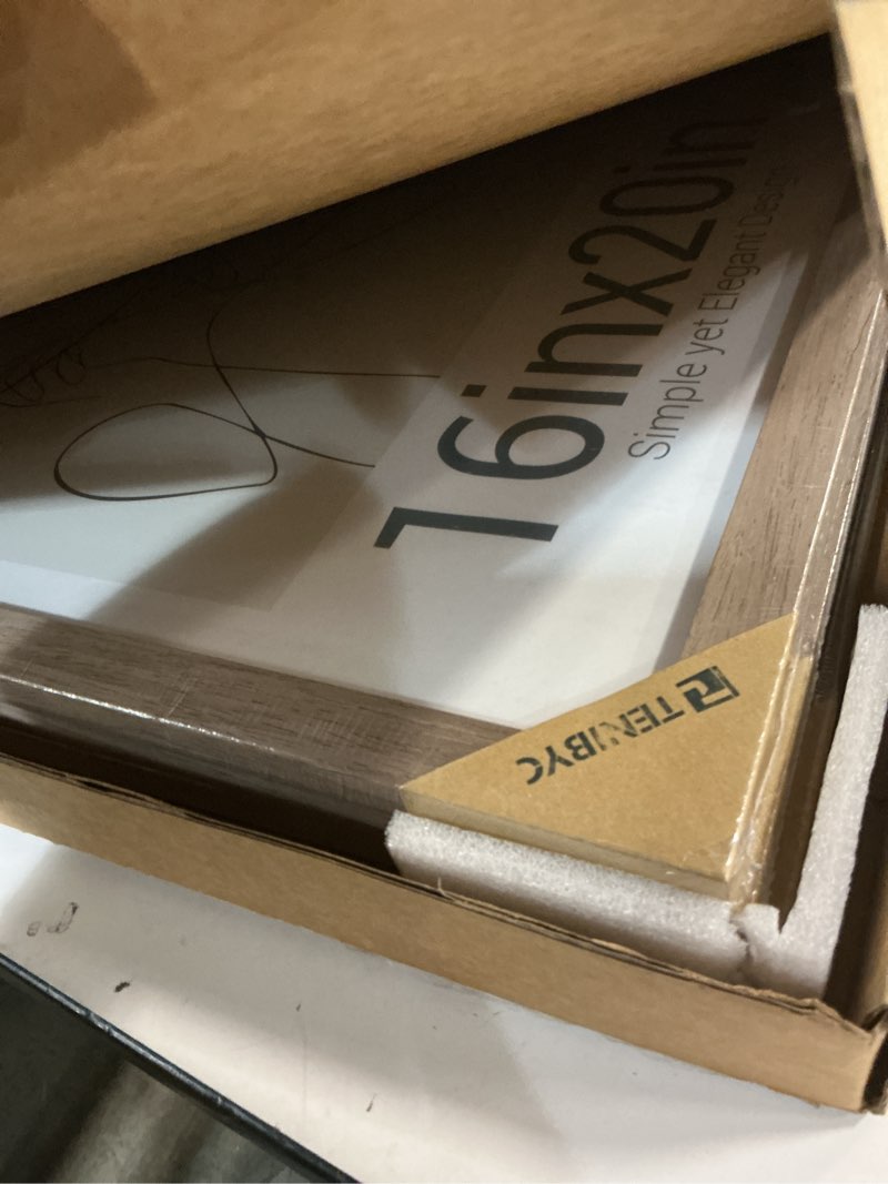 Condition photo showing New/Like New for 16x20 Poster Frame 3 Pack with HD Glass- Brown Walnut, Natural Solid Wood Picture Frame, Wall Gallery Frame 3 Pack Walnut 16 x 20