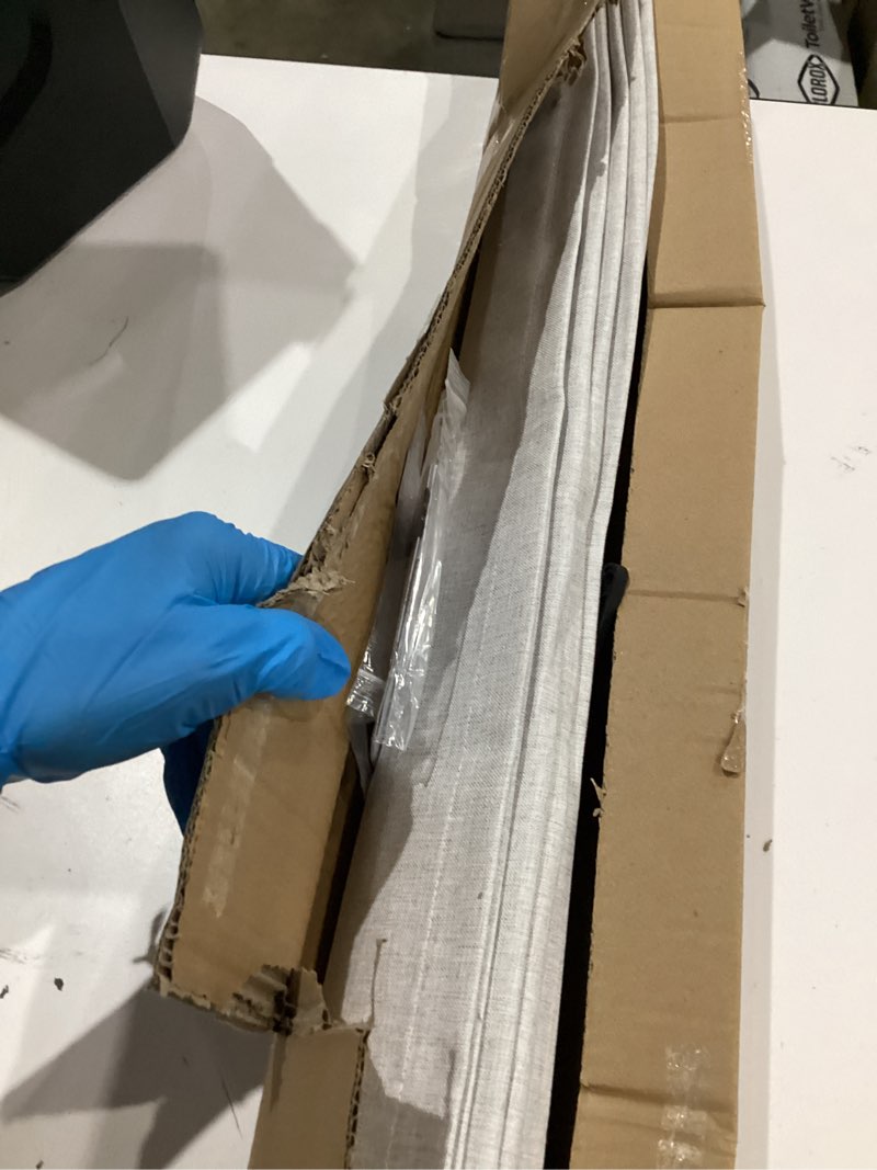 Condition photo showing Good Condition for LazBlinds No Drill Roman Shades for Windows, Cordless Blackout Window Shades with UV Protection, Polyester Fabric for Bedroom & Living Room, 21" W x 64" H, Natural Blackout - Faux Linen - Natural 21"W x 64"H