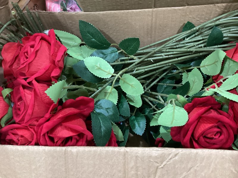 Condition photo showing New/Like New for 2 pack (16ft) artificial rose vine flowers plants fake flower vine for wedding home garden craft art decor valentine's day mother's day party decoration red