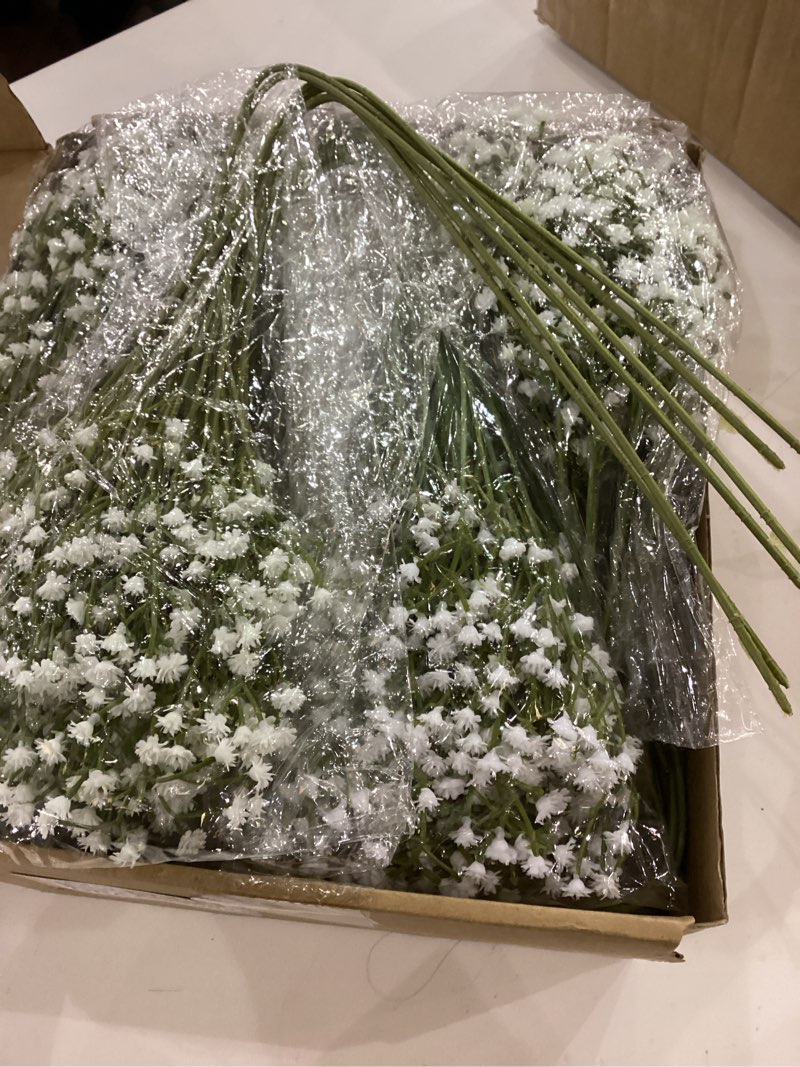 Cherica 100 Pcs Baby Breath Artificial Flowers, Fake Babys Breath Gypsophila Flowers Bulk, Realistic