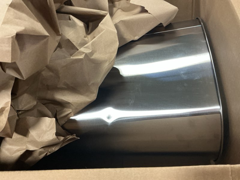 Condition photo showing As Is for BestOffice | 13 Gallon Trash Can with Lid | Automatic Touchless Garbage Can | Odor Control | Modern 