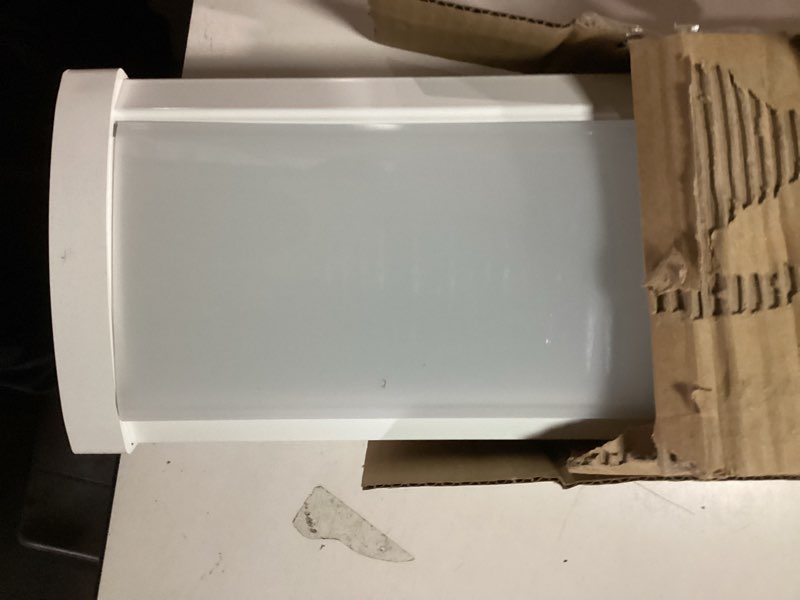 Condition photo showing As Is for Lithonia Lighting FMLWL 24 840 FMLWL 2-Foot 120 Volt Linear Flush Mount 4000K Cool White LED Wraparound, 1,200 Lumens, 0-10 Volt Dimming, White