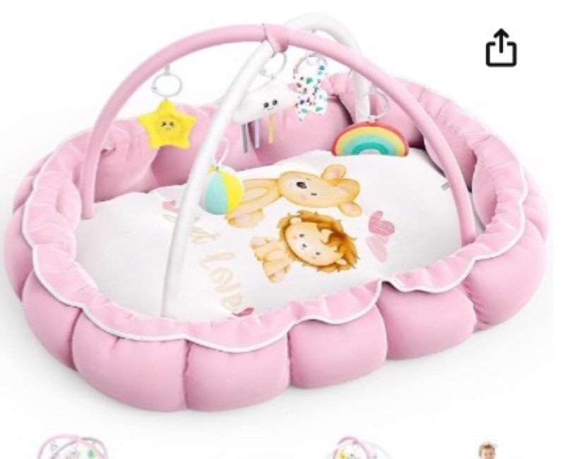 ocato baby play mat gym: baby girl gifts tummy time mat baby play gym thick large baby activity cent