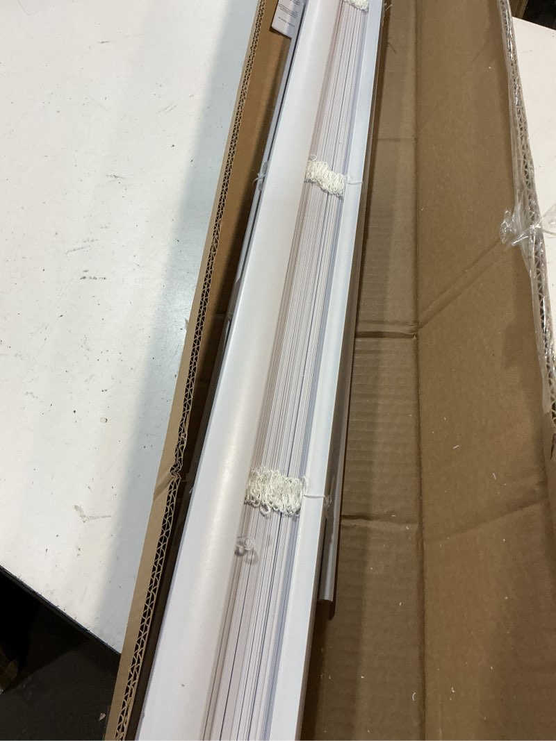 Condition photo showing Good Condition for chicology cordless mini blinds for indoor windows, 34" w x 72" h, white vinyl 1" slats with tilt wand, light filtering to room darkening, moisture-resistant, child-safe, screw-mount installation 34"w x 72"h white (commercial grade)